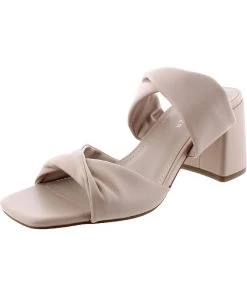 Marc Fisher Kari Womens Faux Leather Casual Slide Sandals