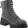 Marc Fisher Aboli Womens Suede Faux Fur Hiking Boots