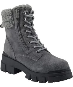 Marc Fisher Aboli Womens Suede Faux Fur Hiking Boots