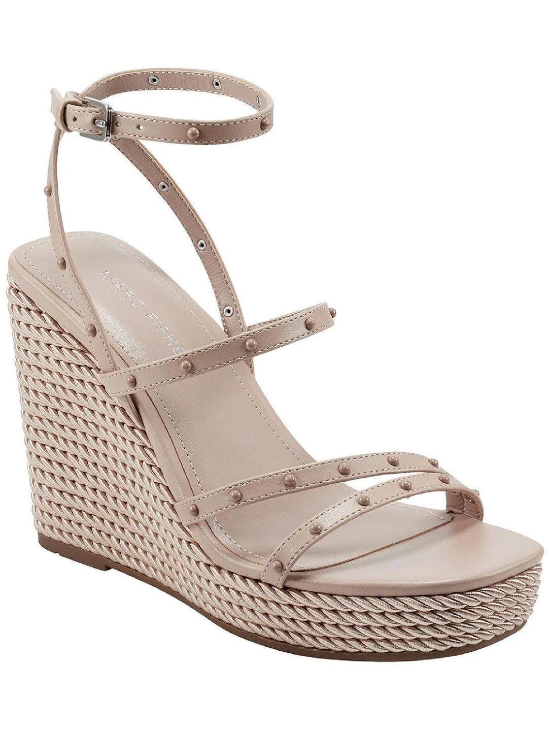 Marc Fisher Zig Womens Faux Leather Studded Wedge Sandals 3 Marc Fisher Zig Womens Faux Leather Studded Wedge Sandals