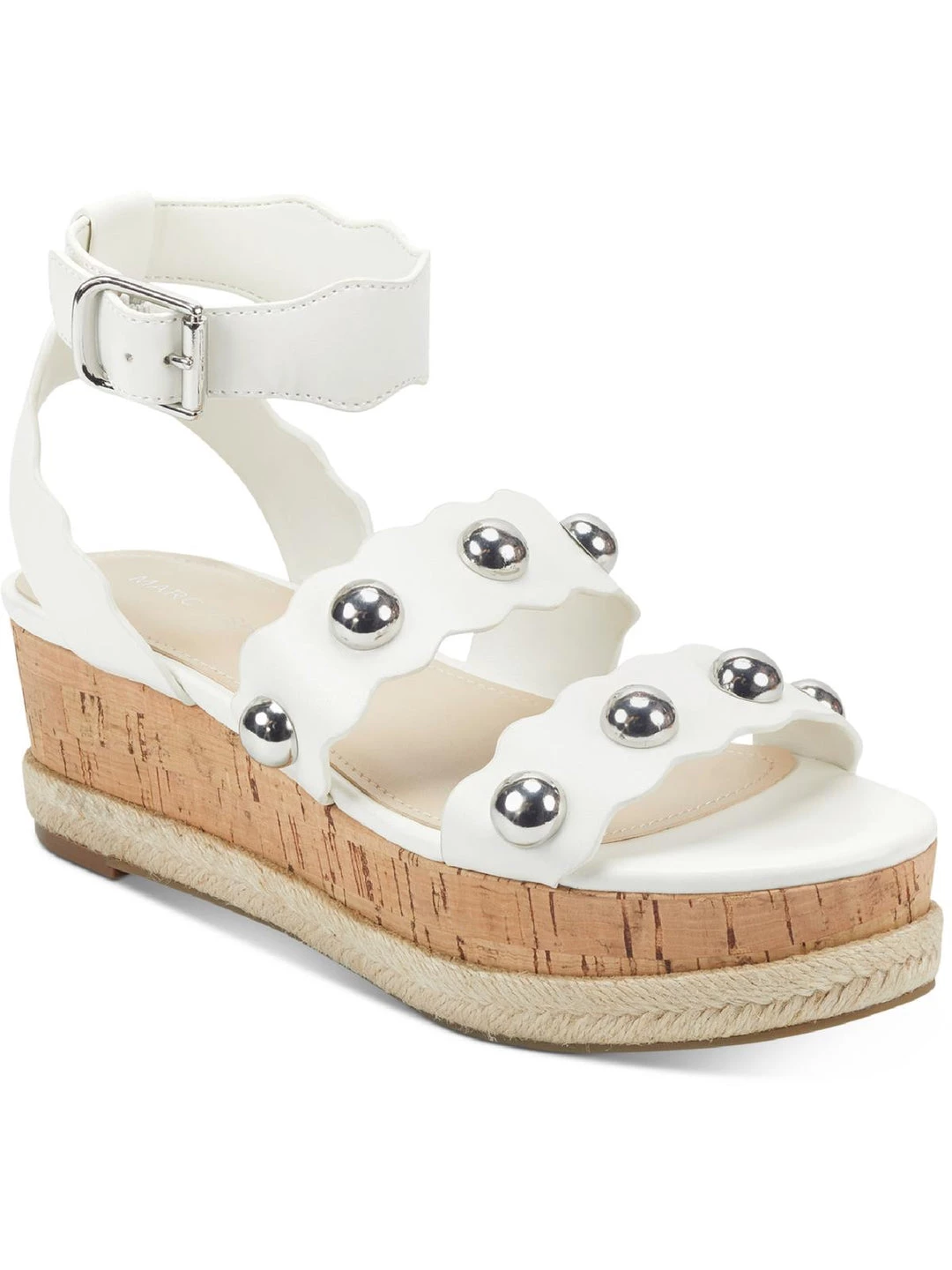 Marc Fisher Faythe Womens Faux Leather Cork Wedge Sandals 3 Marc Fisher Faythe Womens Faux Leather Cork Wedge Sandals