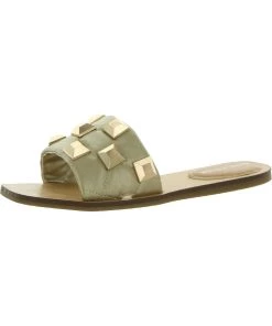 Marc Fisher Bamer Womens Faux Leather Slip On Slide Sandals