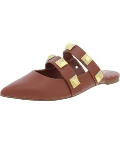 Marc Fisher Sharla Womens Faux Leather Studded Mules