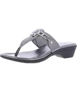 Marc Fisher Amina2 Womens Embellished Glitter Thong Sandals
