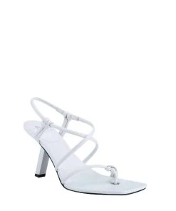 Marc Fisher Gadella Heeled Sandal In White Leather for women