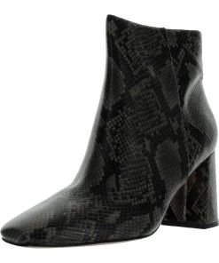 Marc Fisher Fellie Womens Faux Leather Snake Print Ankle Boots