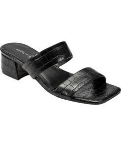 Marc Fisher Yori Womens Faux Leather Slip On Slide Sandals