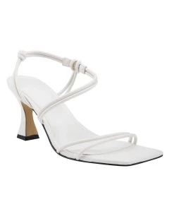 Marc Fisher Davia Heeled Sandal in Ivory Leather for women