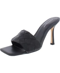 Marc Fisher Darasa Womens Faux Leather Braided Mule Sandals