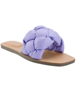 Marc Fisher Bolier Womens Faux Leather Braided Slide Sandals