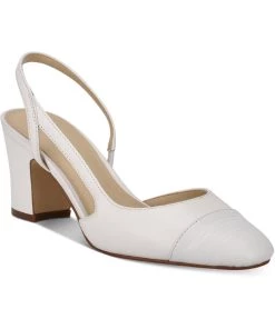 Marc Fisher Laynie Womens Leather Pointed Toe Block Heels