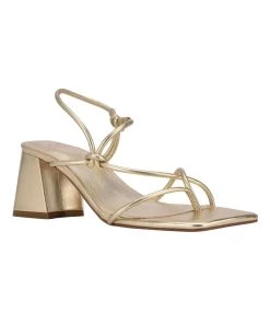 Marc Fisher Sales 58 Marc Fisher Chiara Block Heel Sandal in Gold for women