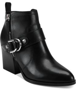 Marc Fisher Victa Womens Leather Pointed Toe Ankle Boots