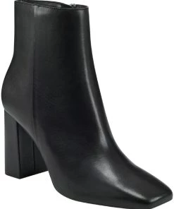 Marc Fisher Nebula Womens Leather Block Heel Ankle Boots