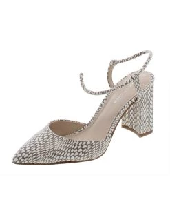 Marc Fisher Velise 2 Womens Faux Leather Ankle Strap Block Heels