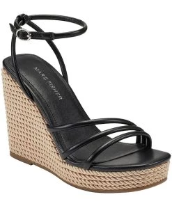 Marc Fisher Sales 66 Marc Fisher Zeki Womens Leather Ankle Strap Wedge Heels