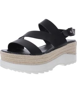 Marc Fisher Zakiya Womens Leather Strappy Flatform Sandals
