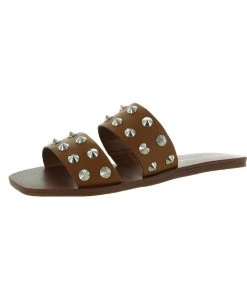 Marc Fisher Bolive Womens Faux Leather Embellished Flat Sandals